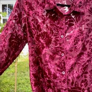 XL velvet button down